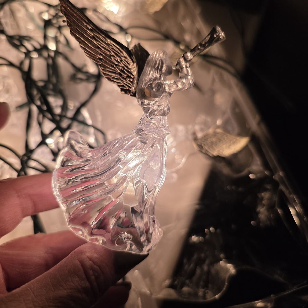 9 Herald Angel String Lights Covers Gold Wings Christmas Tree w/Clips Trumpet